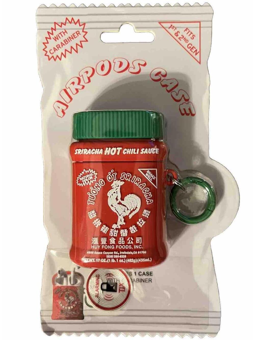 Sriracha Hot Chili Sauce Red Silicone Airpod Holder ~ New Fits 1st & 2nd Gen